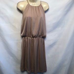 Rose Gold Lace Back Halter neck Dress